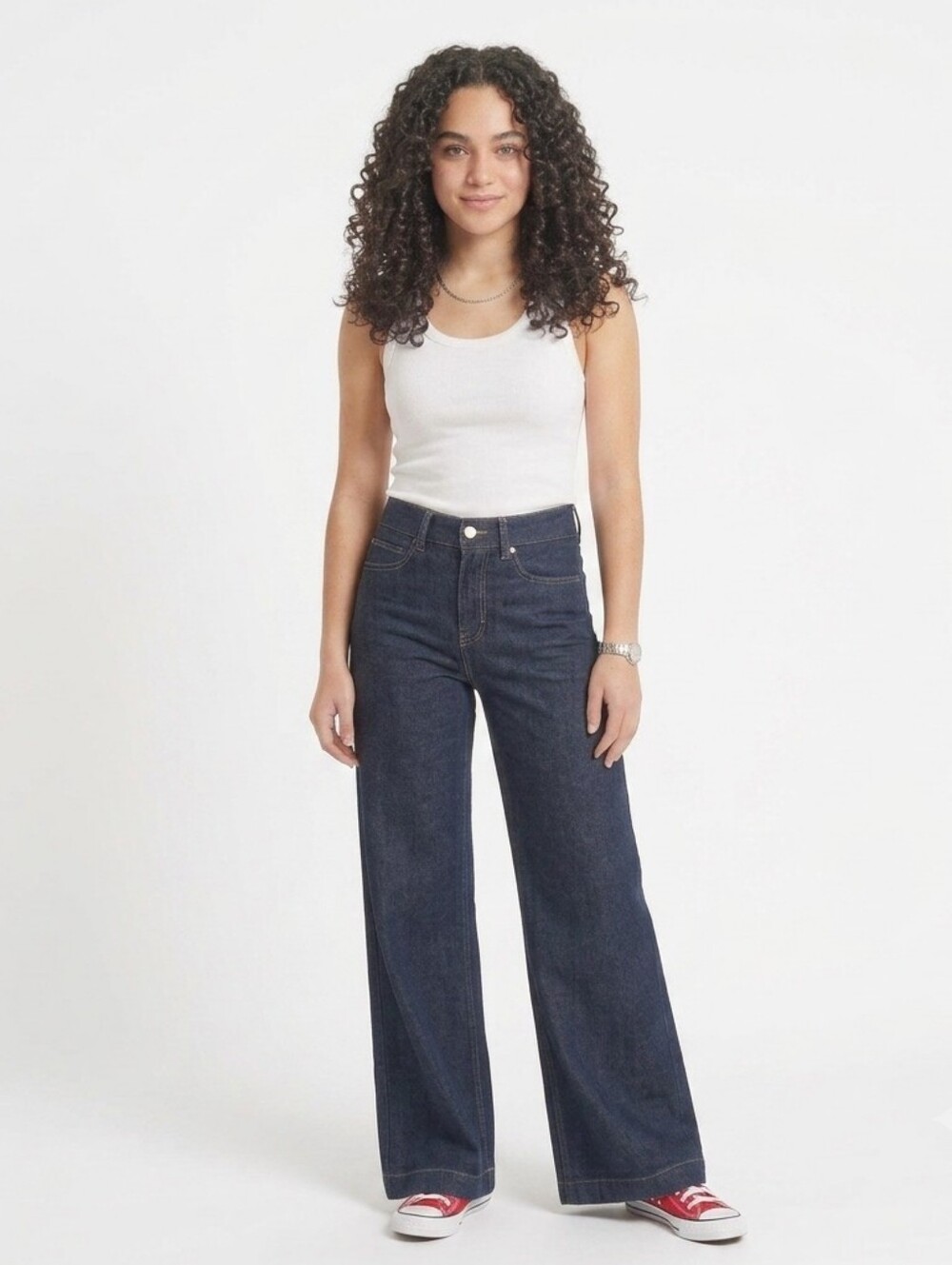 Spanx Raw Indigo Wide Leg Denim Smooth Fit Jeans — XS